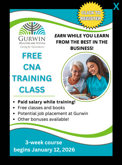 Free CNA training at Gurwin Healthcare System
