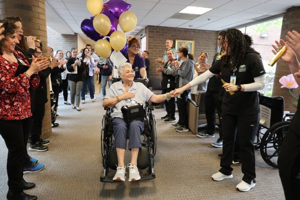 Gurwin successfully weans ventilator patient; discharges home with Gurwin staff clap-out