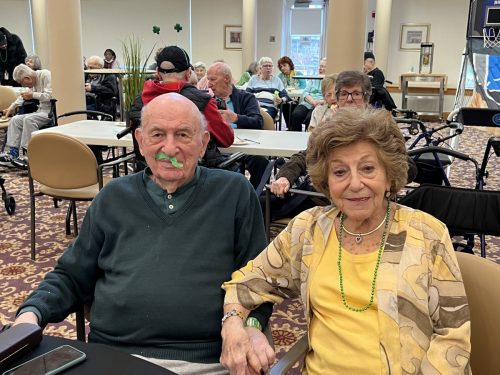 Gurwin Assisted Living lifelong friends enjoying entertainment